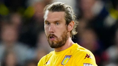 Jed Steer playing for Aston Villa