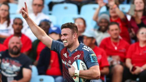 Shane Daly celebrates his try