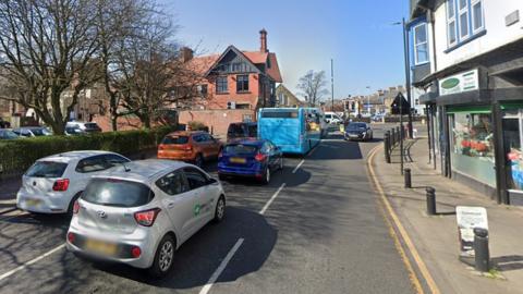 Church Road, approaching Salters Road junction with Gosforth High Street