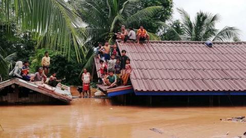 Villagers evacuate after the Xepian-Xe Nam Noy hydropower dam collapsed in Attapeu province, Laos July 24, 2018