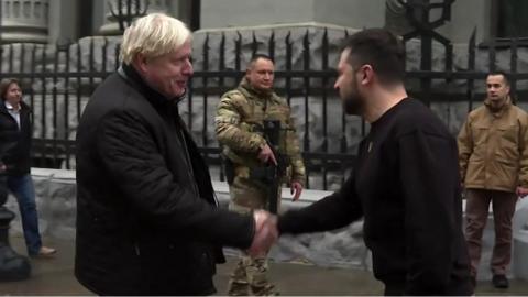 Boris Johnson and Volodymry Zelensky