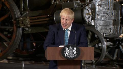 Boris Johnson has spoken of the need to "inject some pace" into plans for a high-speed route from Leeds to Manchester.