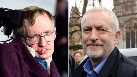 Stephen Hawking and Jeremy Corbyn