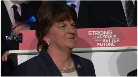 Arlene Foster said she wanted to implement the party's plan "as first minister on the morning of 6 May"