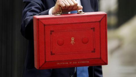 Phillip Hammond with the budget box
