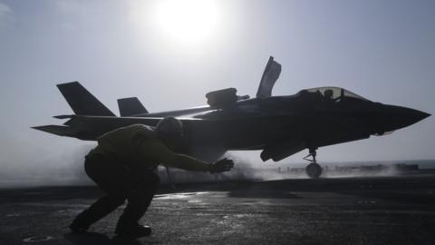 F-35 fighter takes off from US carrier, 27 September 20178