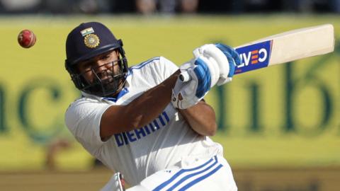 India captain Rohit Sharma plays a shot