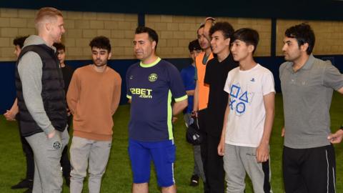 Wigan Athletic Community Trust's Afghan refugee football session