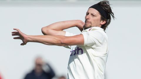 Jack White bowling for Northamptonshire