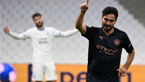 Ilkay Gundogan scores for Man City