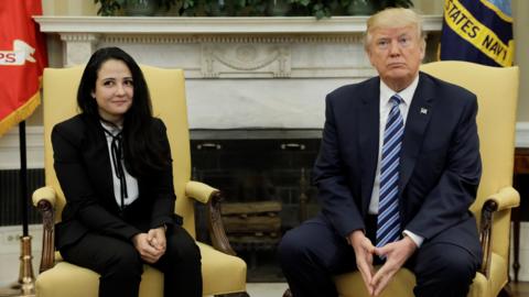 Aya Hijazi and Donald Trump in the Oval Office