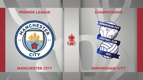 Manchester City v Birmingham City badge graphic