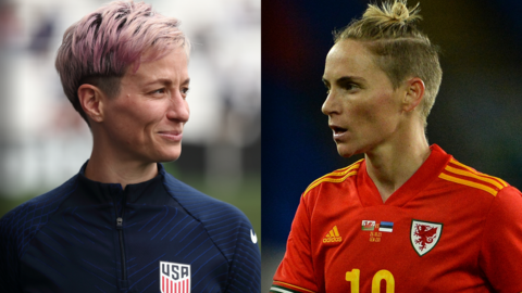 Megan Rapinoe (left) and Jess Fishlock (right)