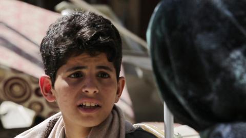 A 14-year-old boy who was hit by the October air strike