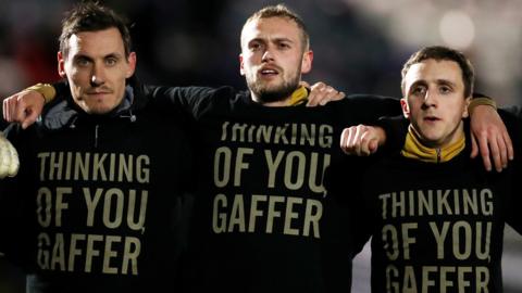 Port Vale players wore t-shirts with messages of support at Tuesday's game against Rochdale