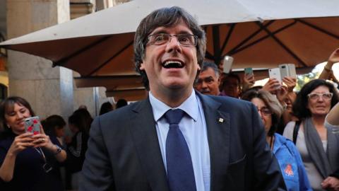 Carles Puigdemont in Girona, 28 October