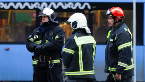Emergency workers in Moscow