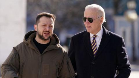 Joe Biden and Volodymyr Zelensky