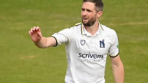 Englands Chris Woakes took five wickets in the match in the Bears season opening win against Kent