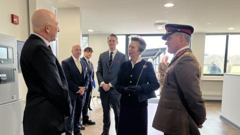 Princess Anne meeting army officials