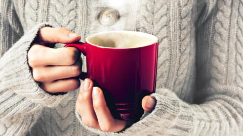 Woman drinking tea