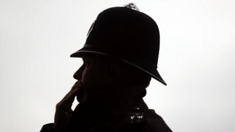 Police officer in silhouette