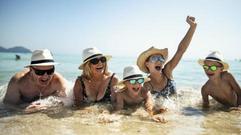 Family on a beach