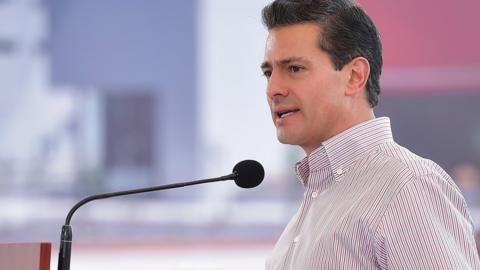 Mexican President Enrique Peña Nieto delivers a speech during an event in Lagos de Moreno, Jalisco. 22 June 2017