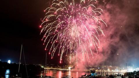 The firework display at Derry's Halloween festival
