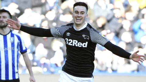 Derby goalscorer Tom Lawrence