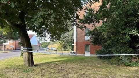 Police cordon around an address 