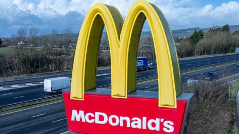 McDonald's sign on motorway