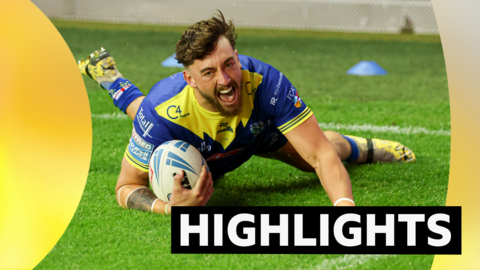 Warrington's Matty Ashton scores a try against Wigan