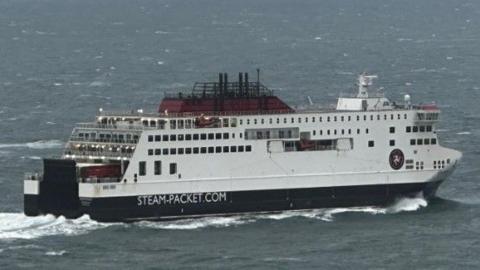 The Manxman ferry in Douglas Bay.