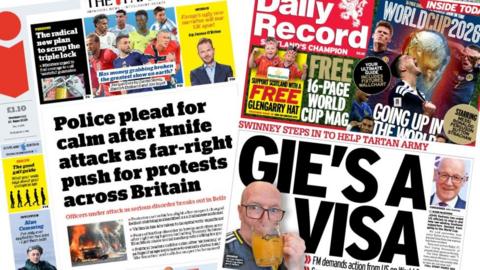 index picture combining the front pages of two newspapers