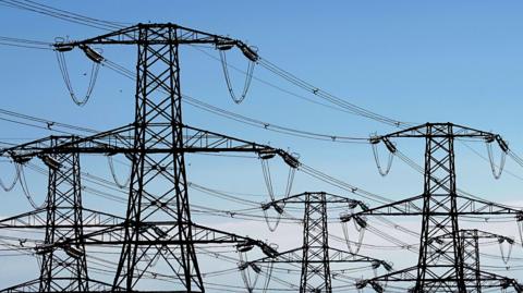 Power lines and pylons