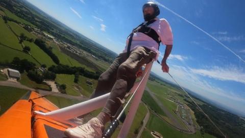 Ray Hales on wing-walk