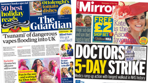 Daily Mirror and the Guardian