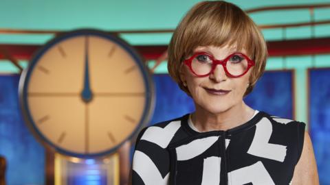 Anne Robinson on the set of Countdown