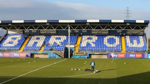 Barrow's main stand at Holker Street