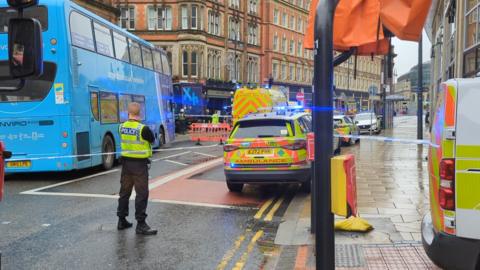 Police cordon in Leeds city centre