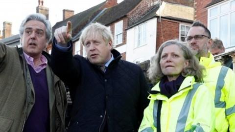 Boris Johnson (centre) in Bewdley