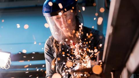 Woman welding