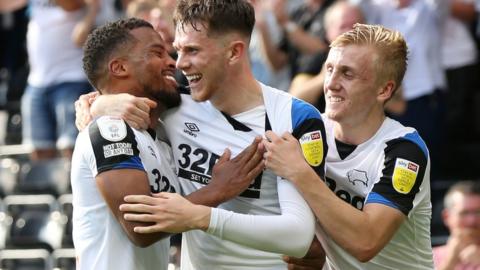 Derby celebrate Max Bird's opener