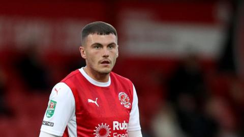 Ryan Graydon playing for Fleetwood at Highbury.