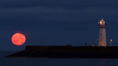 Super blue moon with a pink aura Donaghadee