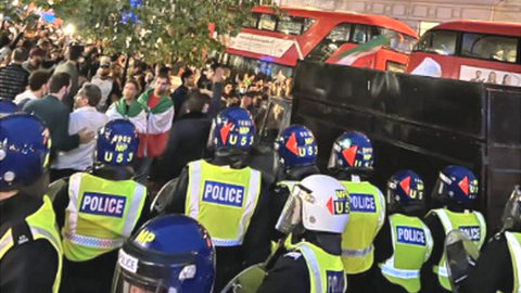 The Met Police said five officers were seriously injured during the protests