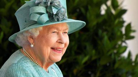 Queen Elizabeth II at the ceremony at Windsor Castle