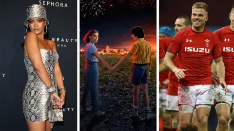 Rihanna, Stranger Things poster, Welsh rugby team