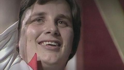 Keith Deller reacts as he wins the World Darts Championship in 1983